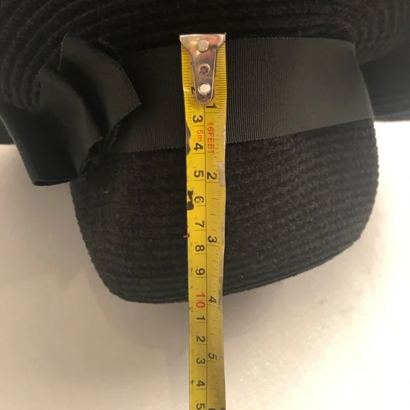 Frank Olive black felt grosgrain vintage black hat - Picture 5 of 7